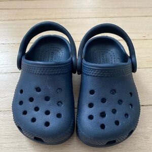 Navy blue baby boy crocs